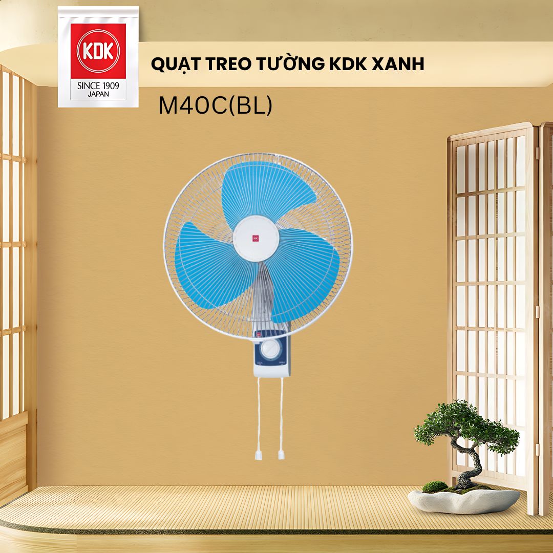 Quạt Nhật treo tường KDK màu Xanh M40C(BL) - Bảo Hành Chính Hãng KDK
