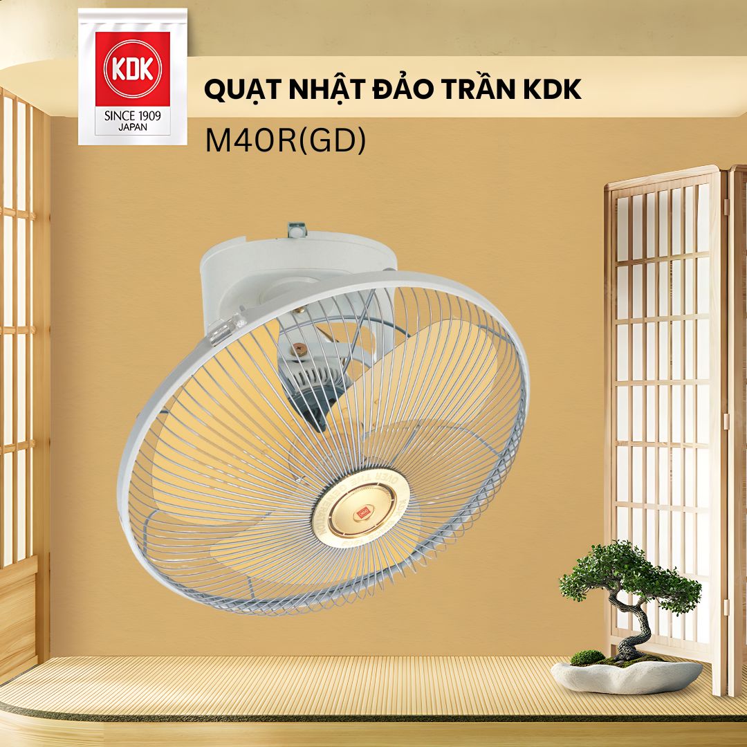Quạt Nhật đảo trần KDK M40R(GD) - Cánh Kim Loại Màu Vàng- Bảo Hành Chính Hãng